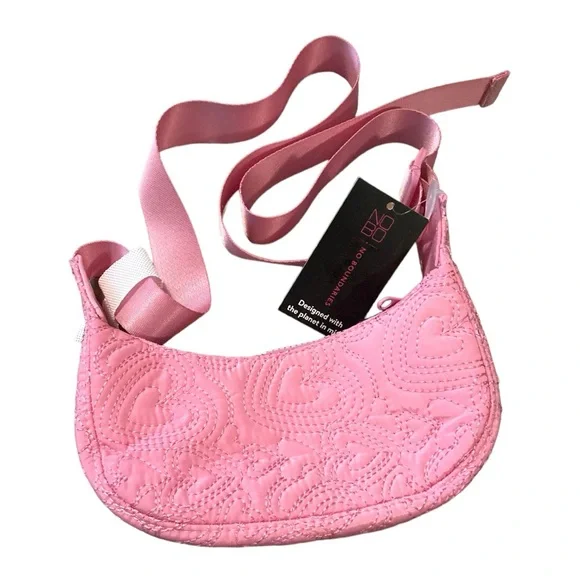 Embroidery Heart Mini Hobo Crossbody Handbag - Picture 11 of 12